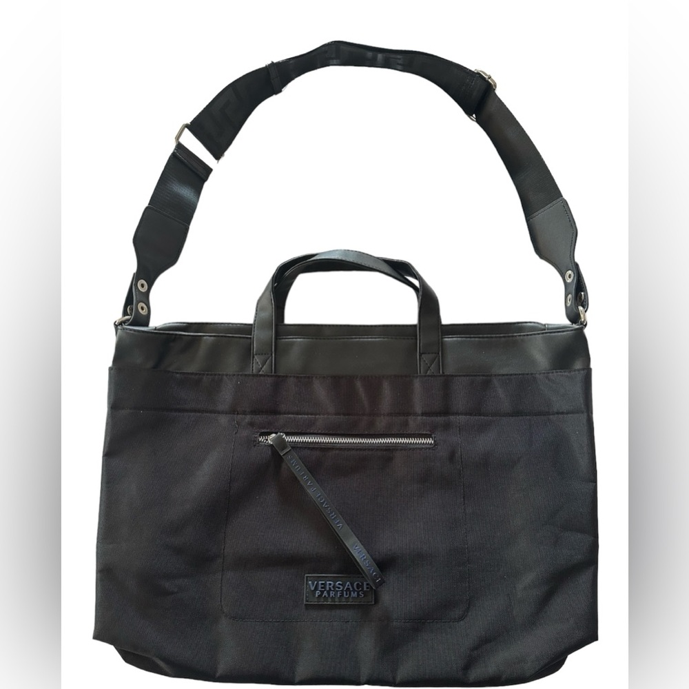 VERSACE Parfums  Large Black Duffel Bag Weekender Travel Gym Bag Brand NEW